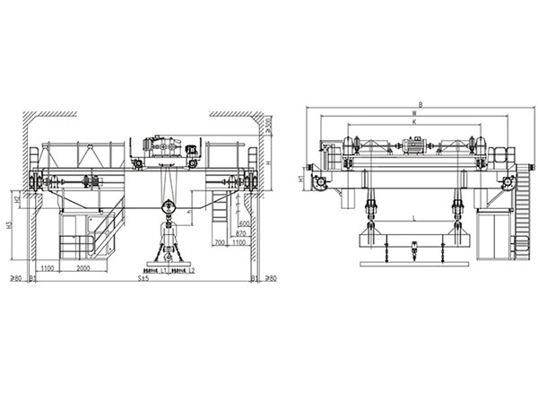  15t電磁掛梁橋式起重機(jī)（掛梁垂直主梁）