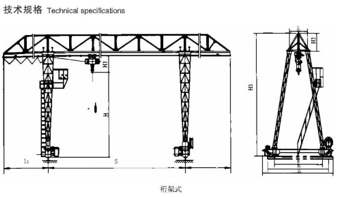 MHb型3-32噸電動葫蘆門式起重機（桁型式）